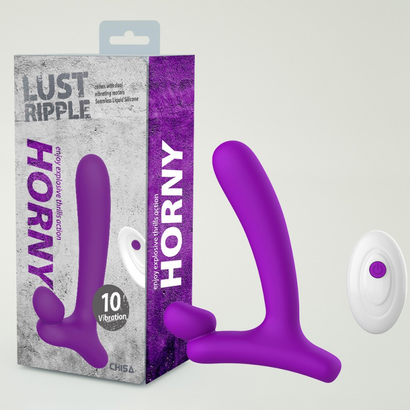Вібратор у формі літери L зі стимуляцією клітора і точки G Chisa Lust Ripple Horny, фіолетовий