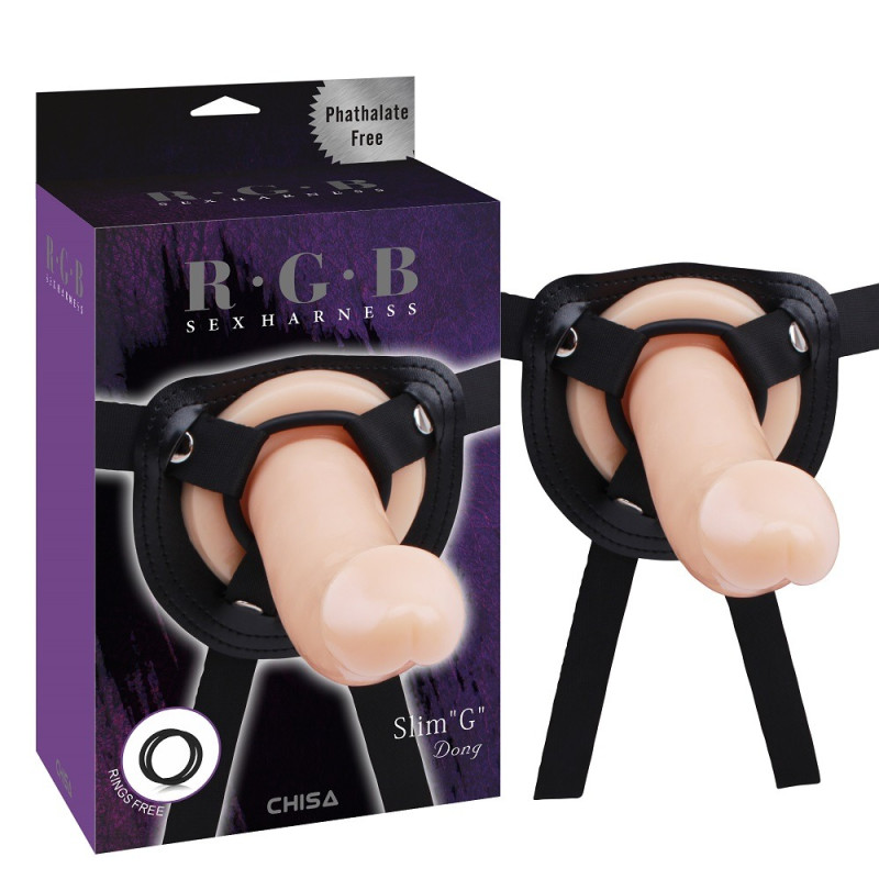 Страпон-насадка для стимуляції точки G Chisa RGB Sex Harntss Slim G на ременях