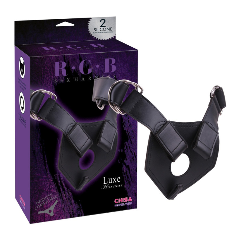 Трусики для страпону Chisa RGB Sex Luxe Harness, чорні