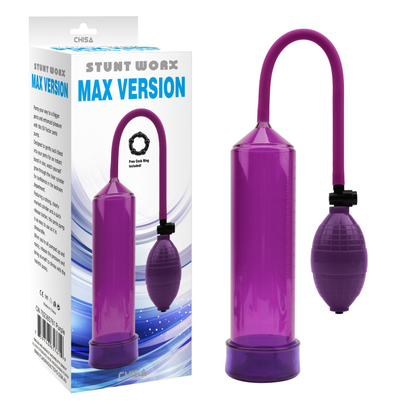 Помпа для збільшення члена Chisa Stunt Worx Max Version Penis Pump, фіолетова