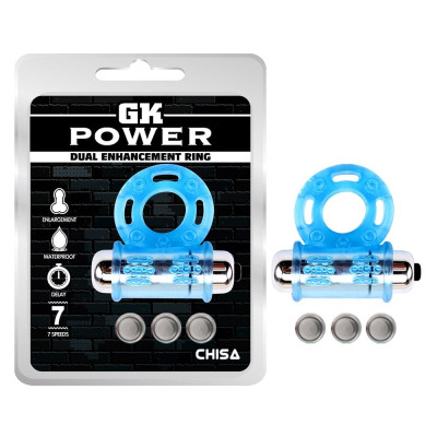 Кільце ерекційне з віброкулею Chisa GK Power, блакитне