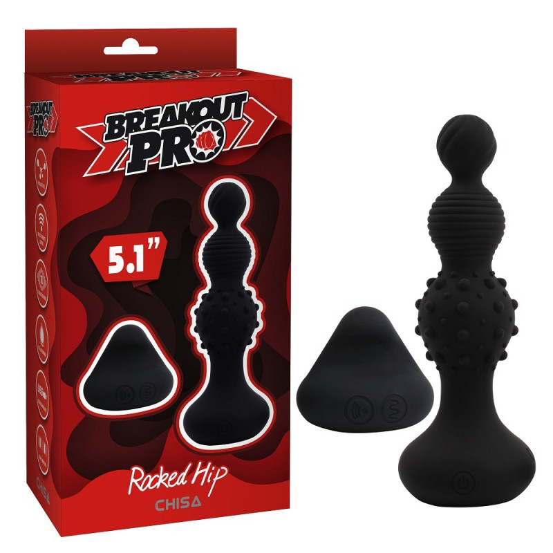 Анальна пробка з вібрацією у вигляді ялинки Chisa Breakout Pro Rocked Hip з різним рельєфом на ярусах