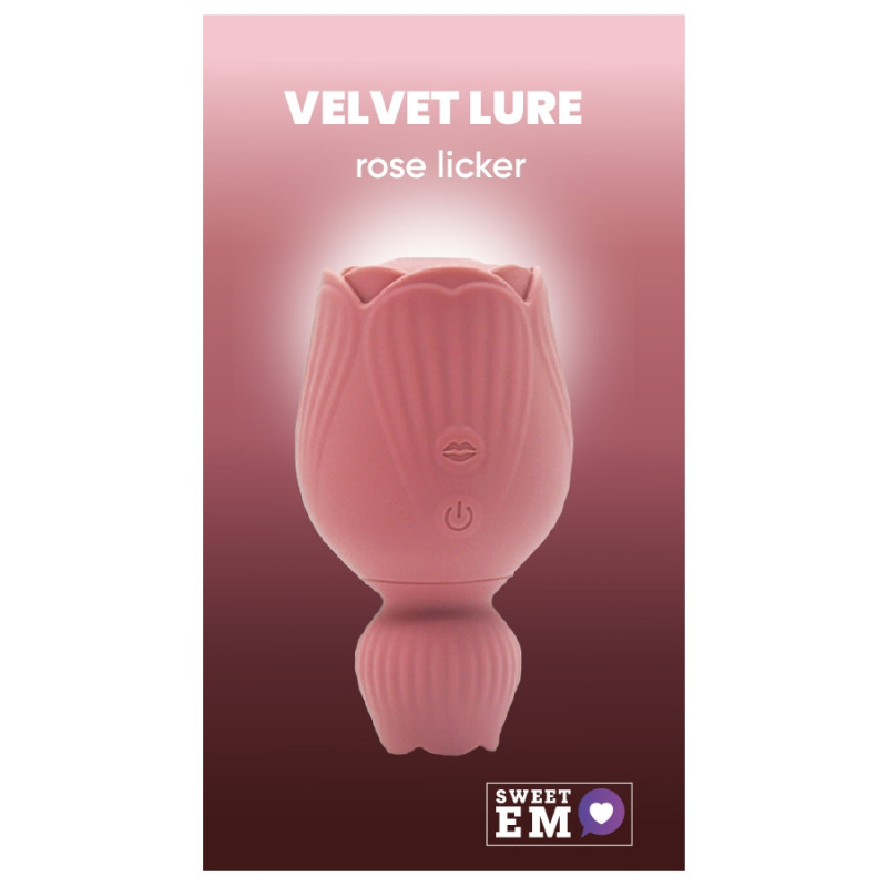 Вібратор для клітора-квітка двосторонній Sweet Em Velvet Lure, рожевий