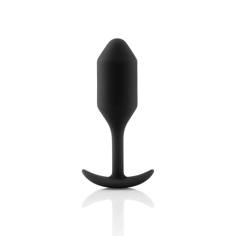 Анальна пробка із зміщеним центром ваги B-Vibe Snug Plug 2, силіконова, чорна