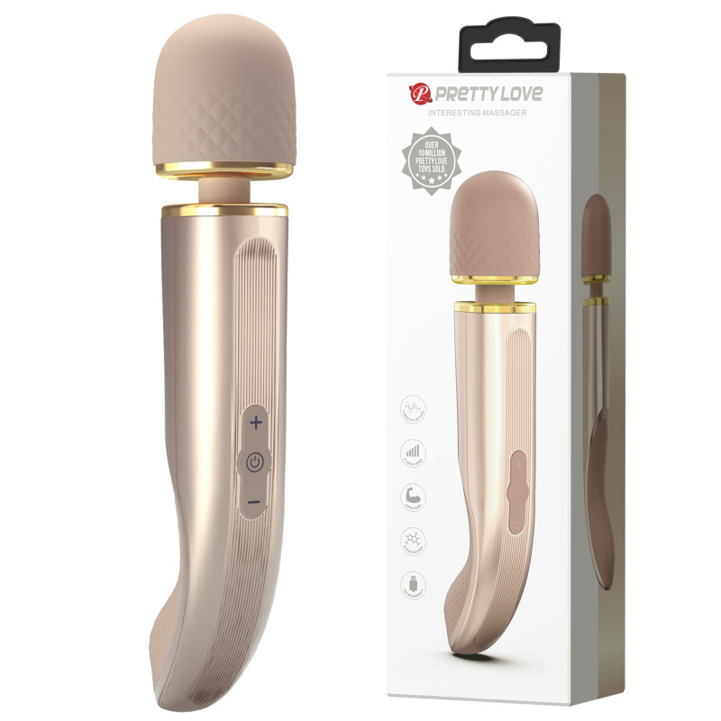 Вібромасажер мікрофон Pretty Love Interesting Massager Gold, 29 х 5.8 см