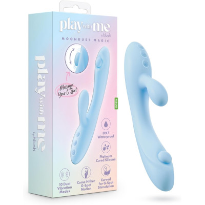 Вібратор-кролик Blush Play with Me для точки G та клітора, блакитний