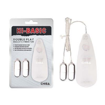 Віброяйця з пультом Chisa Hi-Basic Double Play Bullets, сріблясті