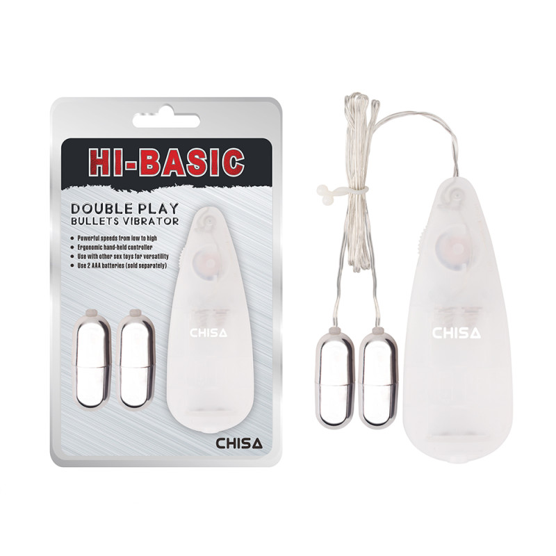 Віброяйця з пультом Chisa Hi-Basic Double Play Bullets, сріблясті