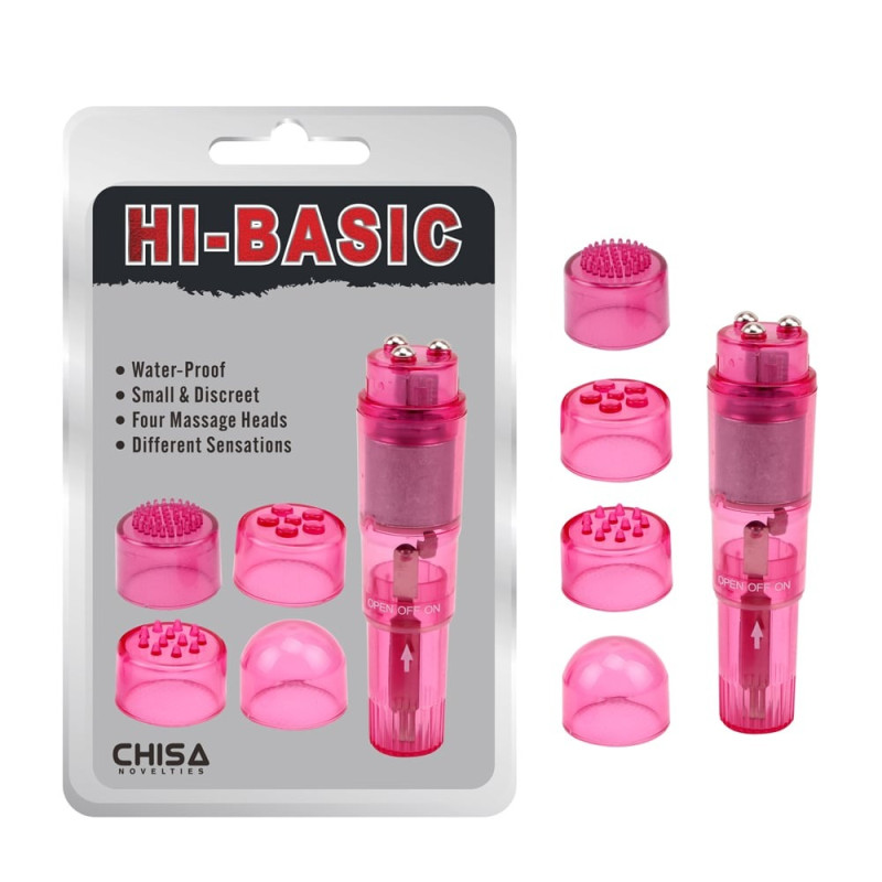 Кліторальний вібратор з насадками Chisa Hi-Basic, рожевий