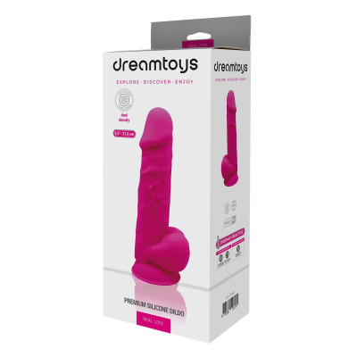 Фалоімітатор реалістичний Dream Toys Real Love на присосці з мошонкою, рожевий