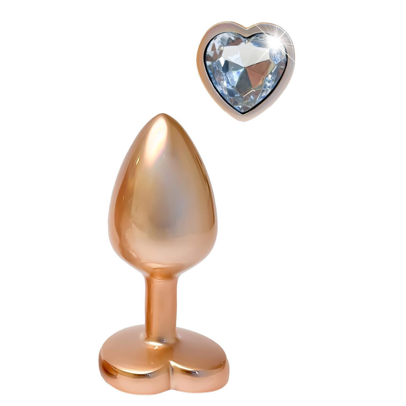 Алюмінієвий анальний затор Dream Toys GLEAMING LOVE з декоративним каменем, М