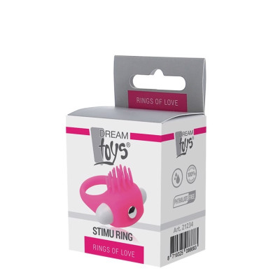 Ерекційне вібраційне кільце з вусиками Dream Toys Rings of Love рожеве