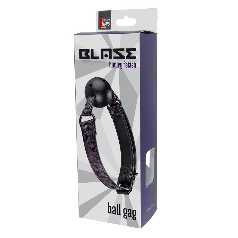 Кляп з кулькою Dream toys BLAZE Luxury Fetish та фіолетовим тисненням