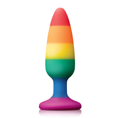 Райдужний анальний затор Dream Toys COLOURFUL LOVE RAINBOW ANAL PLUG MEDIUM