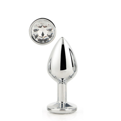 Анальний корок з каменем Dream Toys GLEAMING LOVE SILVER PLUG LARGE