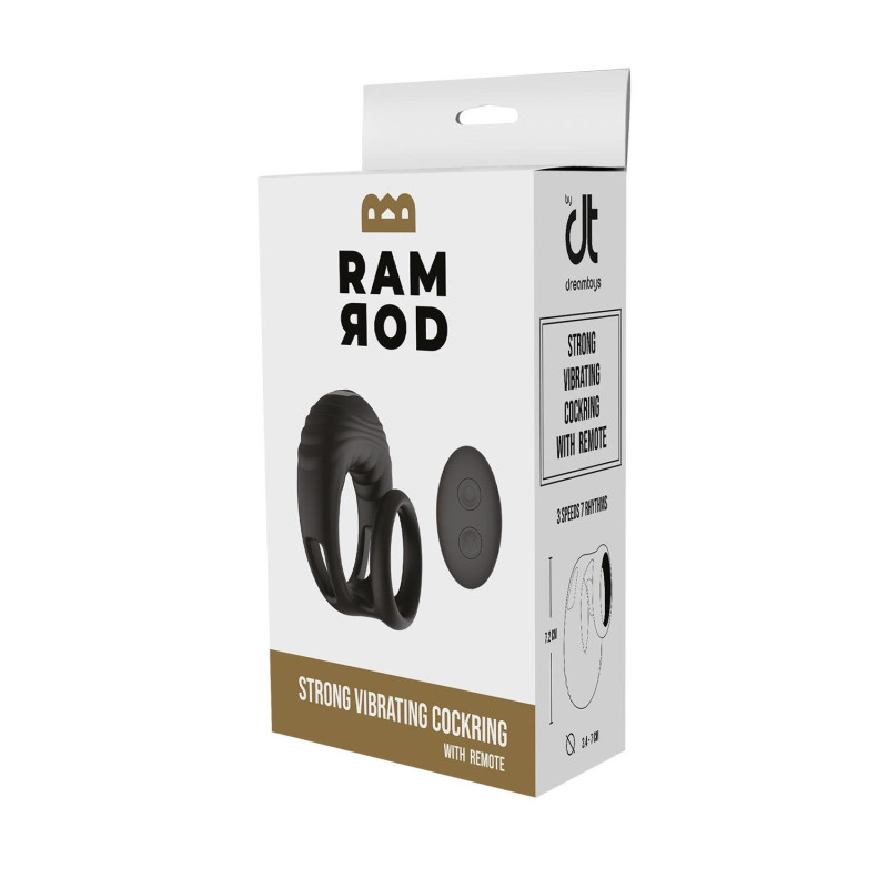 Ерекційне віброкільце Dream Toys Ramrod з пультом, чорне