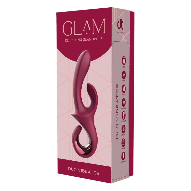 Вібратор-кролик Dream Toys Glam Duo Vibrator з гачком ручкою, 22.7 х 4.2 см
