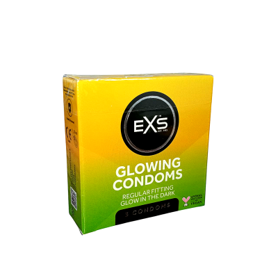 Презервативи флуоресцентні EXS Glowing веганські (3 шт)