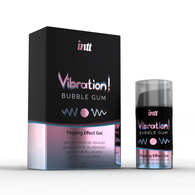 Рідкий вібратор Intt Vibration – Bubble Gum (Жуйка), 15 мл, їстівний, зігріваючий ефект