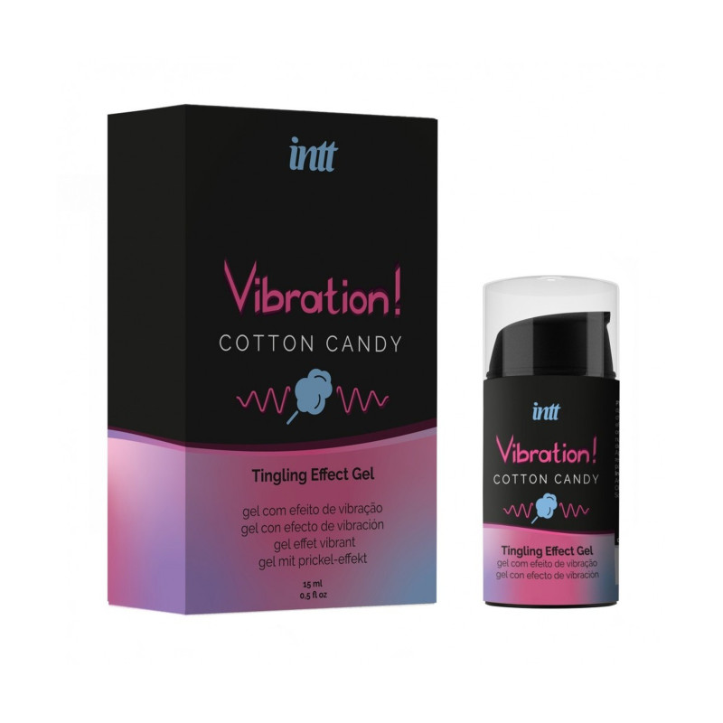 Рідкий вібратор Intt Vibration – Cotton Candy (Цукрова вата), 15 мл, їстівний, зігріваючий ефект