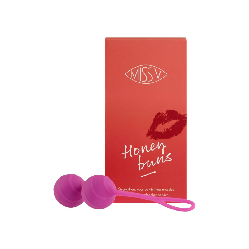 Вагінальні кульки рельєфні Honeybuns Pretty Violet Miss V, рожеві