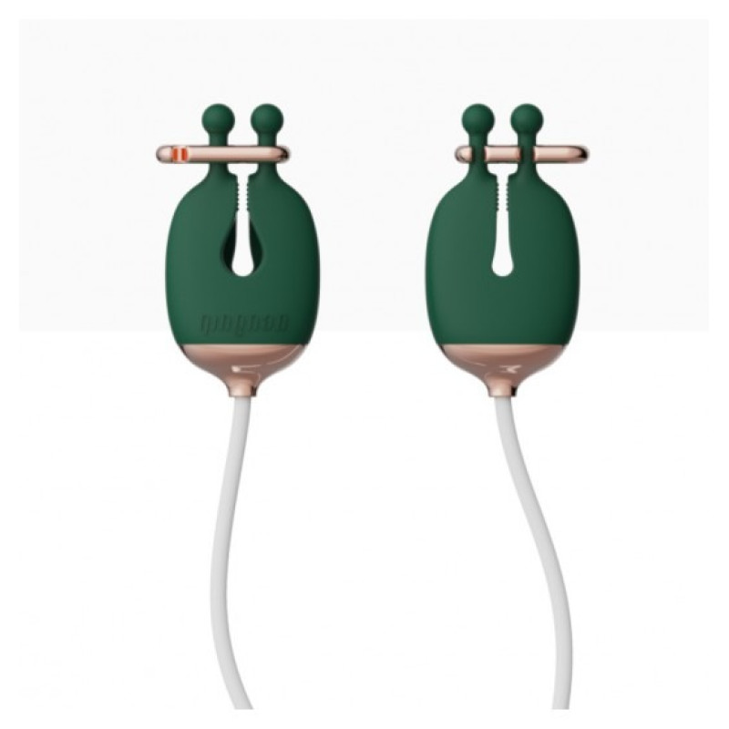 Затискачі для сосків з вібрацією Qingnan No.2 Vibrating Nipple Clamps Green