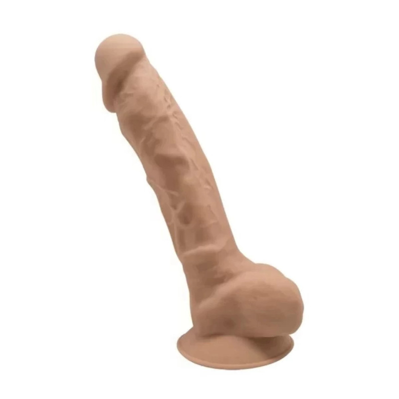 Фалоімітатор SilexD Johnny Карамель (MODEL 1 size 7in), двошаровий, силікон + Silexpan, діаметр 3,5см
