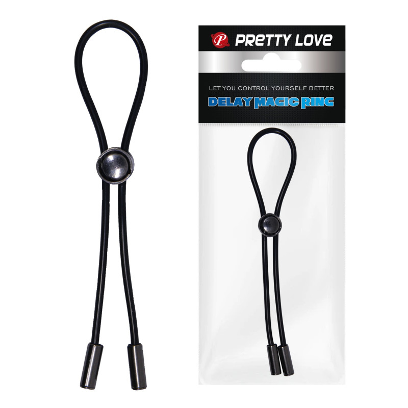 Петля для пеніса Pretty Love DELAY MAGIC RING, чорна