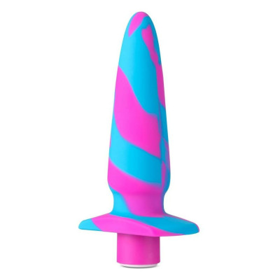 Анальна вібропробка Blush Avant Vibrotize Fuchsia рожево-блакитний, 12.7 х 3.1 см