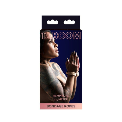 Мотузка для зв'язування конопляна Taboom Вondage Ropes, 1.5 метра, 7 мм