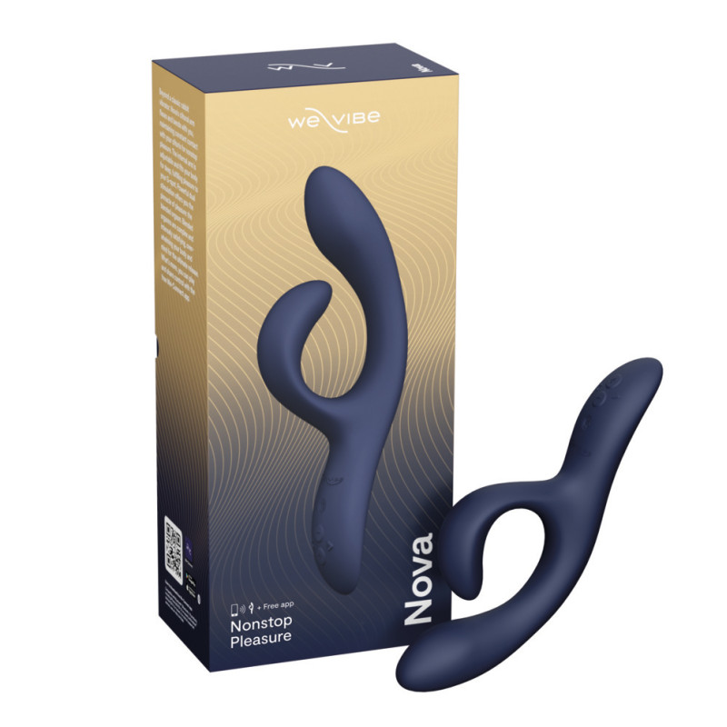 Смарт вібратор-кролик We-Vibe Nova Midnight синій, ергономічний, регульований кут нахилу ствола