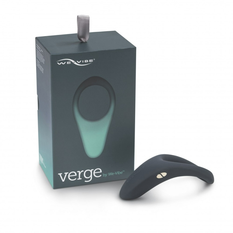 Смарт-віброкільце під одяг WE-VIBE VERGE SLATE, охоплює пеніс та мошонку, 10 режимів