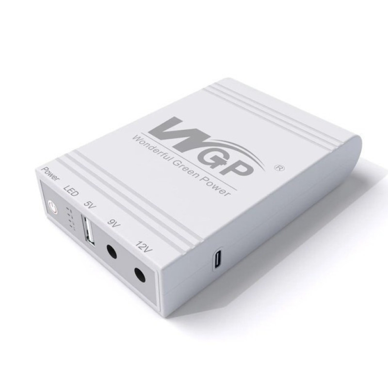 ДБЖ для роутера/камери WGP 103A-5912 MINI DC 10400mah 5v 9v 12v 32.56Wh Білий