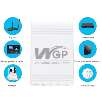 ДБЖ для роутера/камери WGP 103A-5912 MINI DC 10400mah 5v 9v 12v 32.56Wh Білий