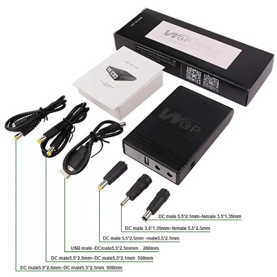 ДБЖ для роутера/камери WGP 103A-5912 MINI DC 10400mah 5v 9v 12v 32.56Wh Чорний