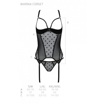 Корсет MARINA CORSET black XXL/3XL - Passion