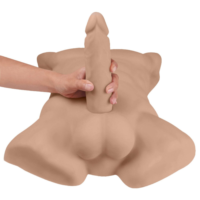 Торс із фалоімітатором на присосці SilexD Apollo L Male Torso Caramel