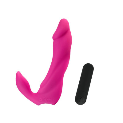 Вібратор вагінально-кліторальний Alive Bifun Pro, Pink (м'ята упаковка)