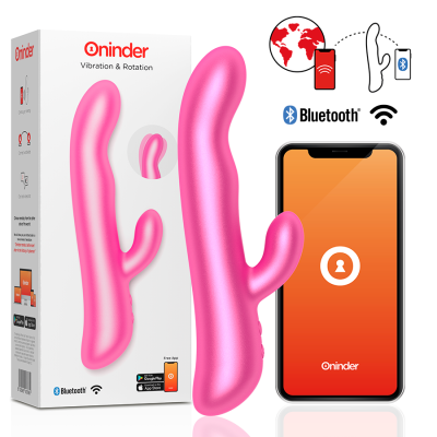 Смарт вібратор-кролик з рухливою голівкою VIBRATION & ROTATION  колір: рожевий, Oninder (Іспанія)