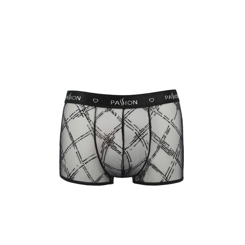 Чоловічі прозорі боксери Passion 032 Short James L/XL Black, сітка