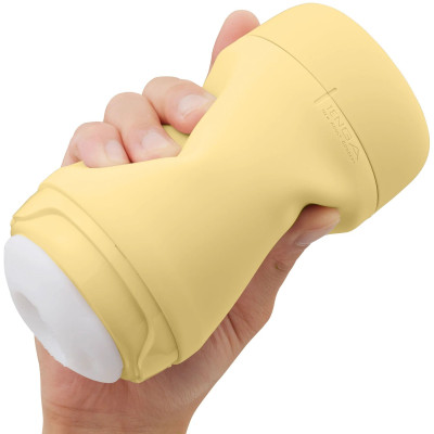 Мастурбатор TENGA PUFFY Custard Yellow, ультрам'який матеріал, багаторазовий, наскрізний
