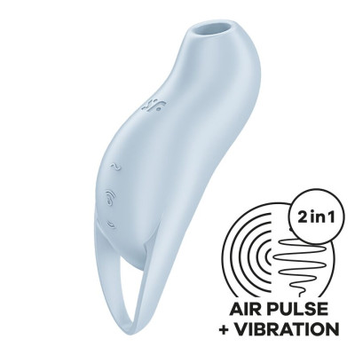 Вакуумний стимулятор із вібрацією Satisfyer Pocket Pro 1 Blue