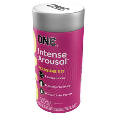 Подарунковий набір ONE Intense Arousal (презервативи, змазки, вібратор)