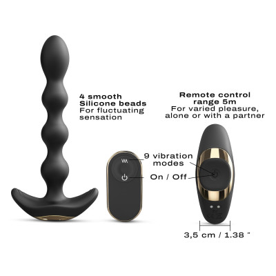 Анальний вібратор-буси Dorcel FLEXI BALLS, гнучкий ствол, пульт ДК, 16х2.8 см