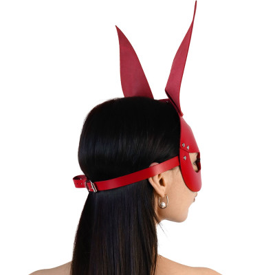Шкіряна маска зайчика Art of Sex - Bunny mask, червона
