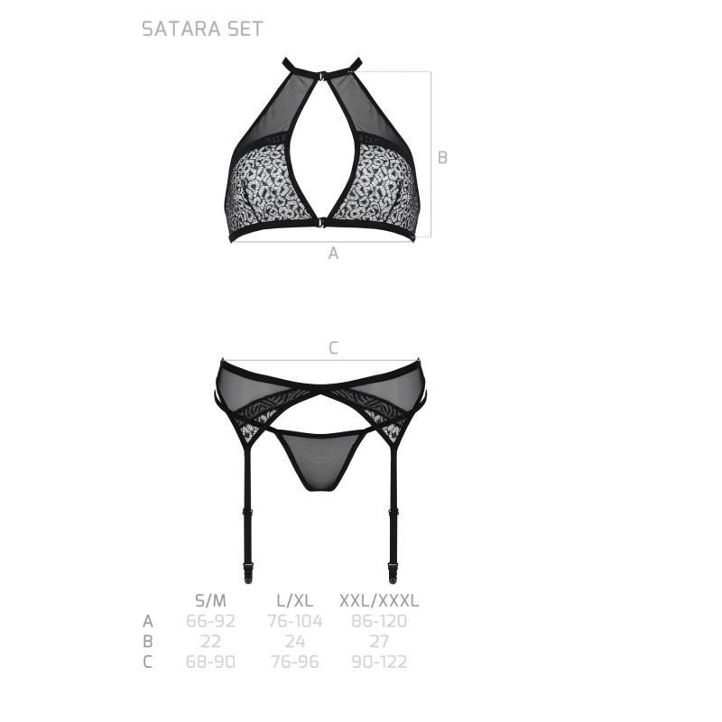 Комплект білизни SATARA SET Black S/M Passion