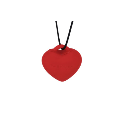 Міні-вібратор «Серце» FairyGasm PleasureStone red, 9 режимів, на шнурку