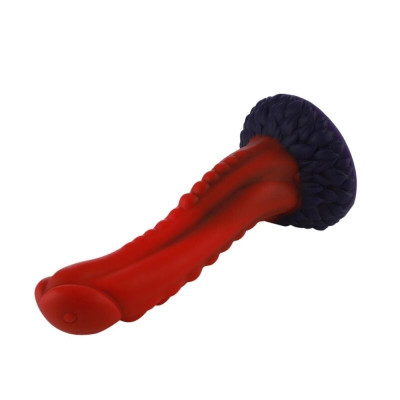 Силіконовий дилдо Hismith 8.35'' Curved Red Monster Series