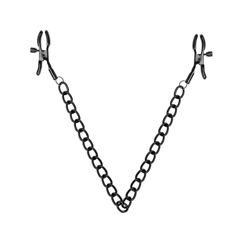 Затискачі для сосків Bedroom Fantasies Nipple Clamps with Chain, чорні
