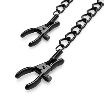 Затискачі для сосків Bedroom Fantasies Nipple Clamps with Chain, чорні